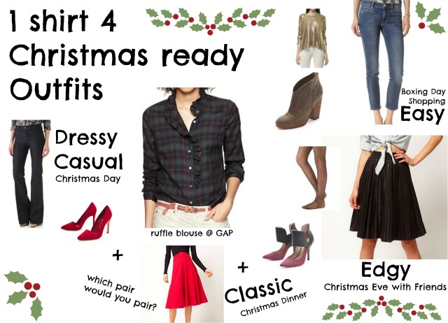 1 blouse 4 christmas outfits