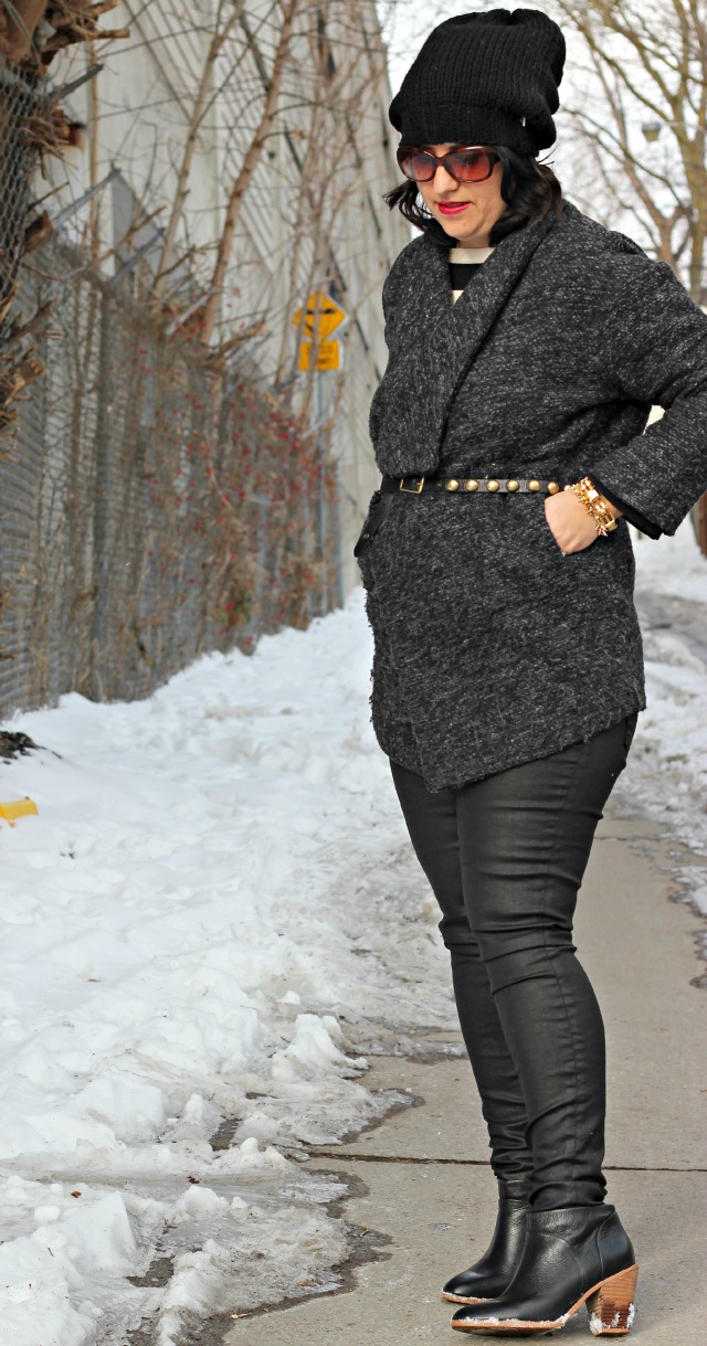 black winter outfit