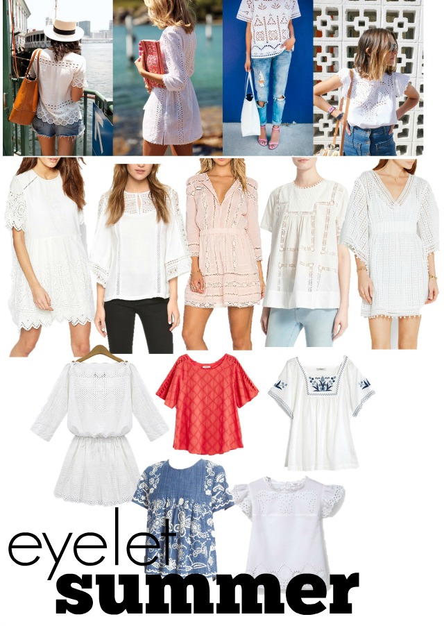 eyelet tops and dresses