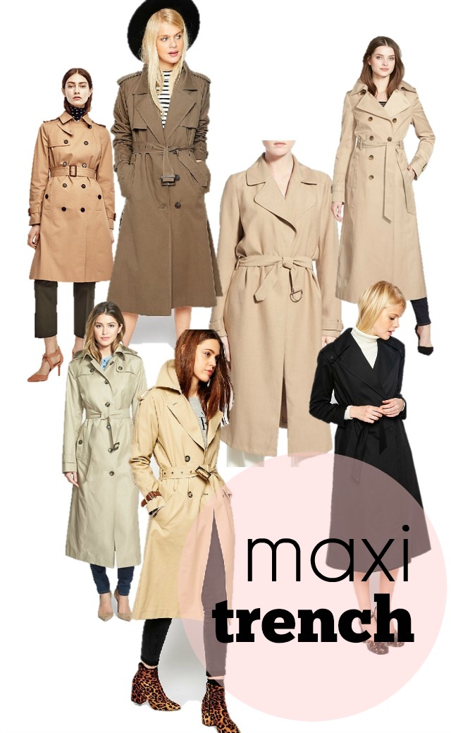 maxi trench coats
