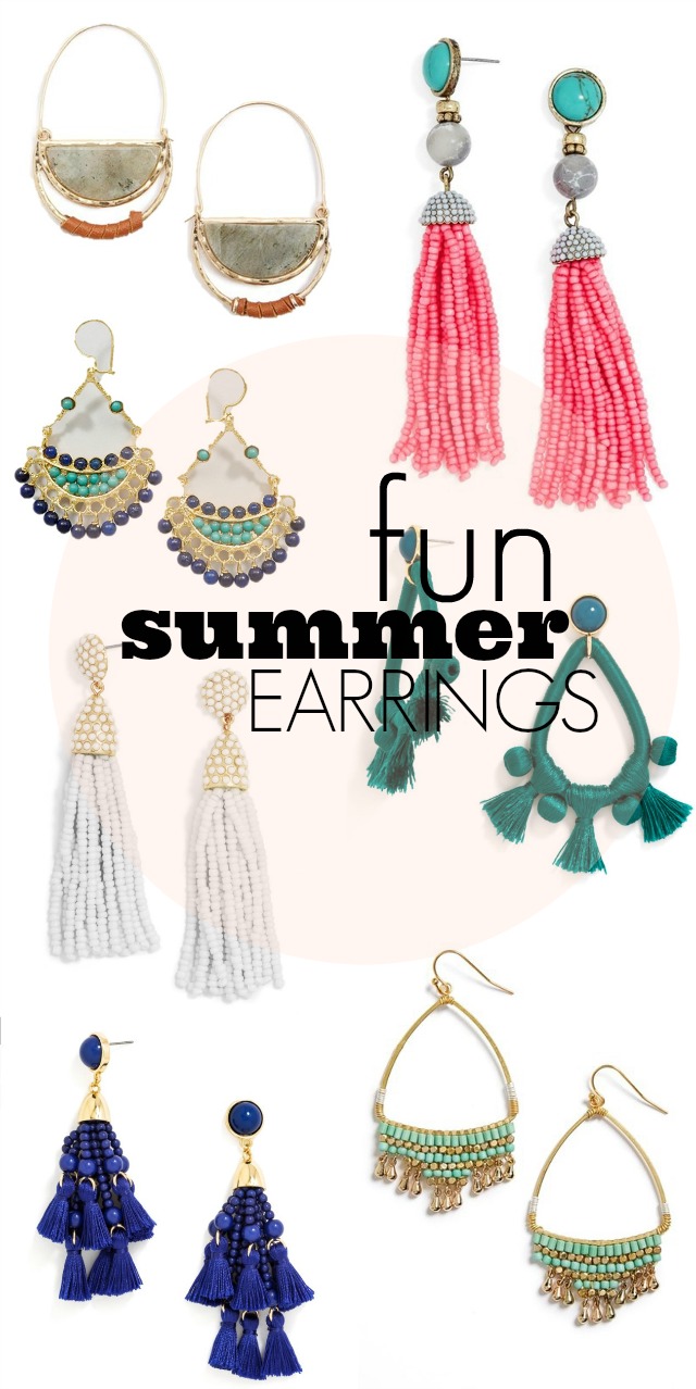 fun summer earrings, summer statement earrings
