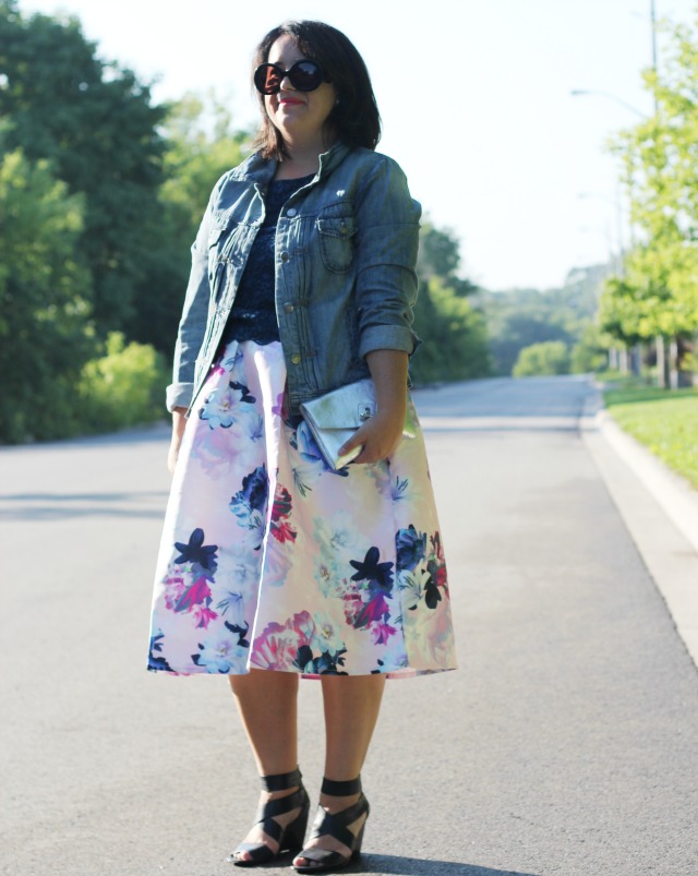 chicwish floral skirt